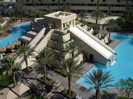 Perfectly placed near spa moulay, reflection bay golf club and gondola adve. Lovely Pyramid With Water Slide At Pool Picture Of Cancun Resort Las Vegas Tripadvisor