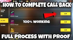 But the callback is not firing at all but it is inserting in the database. How To Complete Call Back Event In Free Fire Free Fire Call Back Event Full Details Youtube