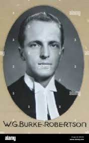 Portrait of William Desmond Gordon Burke-Robertson, a 1940 graduate of  Osgoode Hall Law School. The photograph captures him in his early years as  a lawyer, representing a significant moment in his professional
