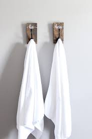 It looks way cuter when you hang it on the big vintage hook with the glazy golden ribbon. Diy His And Hers Towel Hooks Pretty Handy Girl