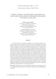 Lds talks on family relationships. Pdf Family Literacy Environment And Parental Education In Relation To Different Measures Of Child S Language