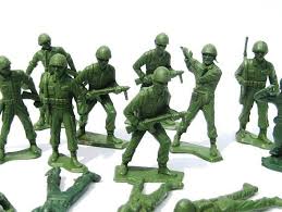 They are set in particular positions and stuck to bases (however, this does not slow them down) and are stored in a bucket labeled bucket o' soldiers. Cabin Talk Little Green Army Men