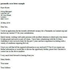 Professional font (calibri, cambria, arial, georgia). Paramedic Cover Letter Example Learnist Org
