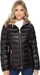 Michael Michael Kors Reversible Leopard And Logo Quilted Puffer Jacket Pin On Down Coats