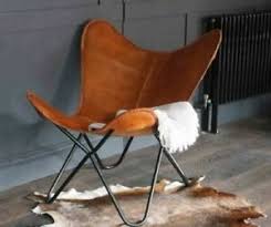 Vintage Retro Handmade Cowhide Leather Bkf Butterfly Chair Home Decor Furniture Ebay