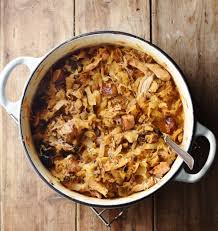 Making Polish Bigos Involves Stewing Sauerkraut White Cabbage Meat And Sausage Along With A Handful Of Spices To Create A Warming In 2020 Stew Recipes Recipes Stew