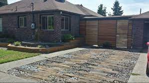 Maybe you would like to learn more about one of these? Railroad Tie And River Rock Driveway Rock Driveway Garden Front Of House Wood Gates Driveway