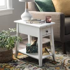 Finley Home Davis Chairside Table With Power Outlet White Chair Side Table White End Tables End Tables
