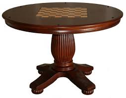 Cherry Round 3 In 1 Pedestal Game Table W 2 Chairs Chess Table Table Table Games
