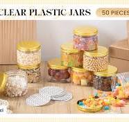 Amazon.com: Mifoci 50 Pcs 10 oz Clear Plastic Jars Containers with Screw on  Lids Airtight Wide Mouth Food Storage Jar Cylinder Round Jars for Kitchen  ...