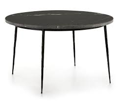 thai mobilier table de cuisine ronde marbre et pieds metal noir d 125 cm lestendances fr table a manger ronde table ronde cuisine plateau en marbre
