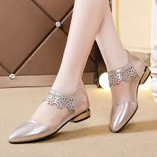 Women Lace Pointed Toe Zipper Low Heel Breathable Sandals En 2020 Zapatos Decorados Zapatos Lindos Zapatos Comodos