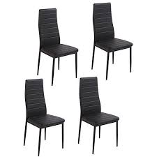 Dining Side Chairs Set Of 4 Elegant Design High Back Pu Leather Modern Style Home Kitchen Furniture Black Side Chairs Dining Modern Style Homes Chair Set