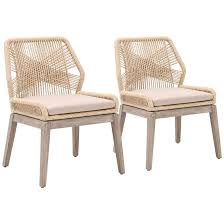 Loom Sand Rope And Stone Wash Dining Chairs Set Of 2 86f92 Lamps Plus Dining Chair Set Dining Chairs Chair Set