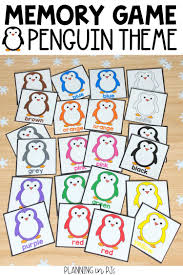Penguin Colors Memory Game Winter Activities Preschool Penguin Coloring Penguin Crafts Preschool
