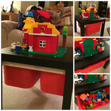 Lego Duplo Table 9 99 Lack Table From Ikea 2 Trofast Storage Boxes From Ikea 4 Each And Some Scrap Lumber He Too Lego Table Lego Duplo Table Duplo Table