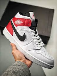 Nike Air Jordan 1 Chicago Mid Black Red White Nike Air Jordan 1 Mid 554724 116 Sneakers Men Fashion Air Jordans Retro Mens Fashion Casual Shoes