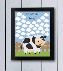 Baby Shower Guest Book Birthday Guestbook Cow Signature Printable Pdf Its A Girl Babysh Baby Shower Book Baby Shower Souvenirs Boy Baby Shower Party Themes