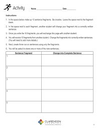 The following reports on the immoral practices of beauty salons. Sentence Fragments Run Ons Lesson Plan Clarendon Learning