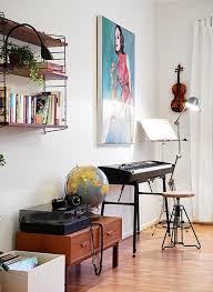 Simple Music Room Setup With Keyboard And Turntable Home Music Rooms Piano Room Decor Music Room Decor