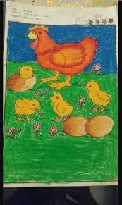 Tentunya anak kecil sangat kenal sekali dengan sosok binatang yang biasa dilihatnya sehari hari di. Contoh Gambar Cara Mewarnai Lukisan Ayam Kataucap