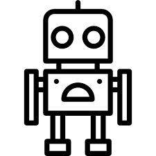 Black And White Transparent Background Robot Clipart 