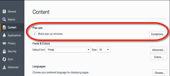 Click to see instructions for your operating system Firefox Manage Pop Up