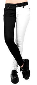 Black And White Split Jeans Mens Split Color Jeans Interesting Unique Take On The Simple Skinny Jeans Available On Ebay For 43 Black And White Jeans Black And White Pants Hot Topic Clothes