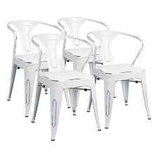 Whether you have a minimalist or modern theme. Buy Furmax Metal Chairs With Arms Distressed Style Dream White Indoor Outdoor Use Stackable Chic Dining Bistro Cafe Side Chairs Set Of 4 White Online In Kenya B07mhbvw1k