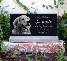 Pet Grave Marker Engraved Pet Memorial Granite Stone With Custom Photo Heavy Base Stand Indoor Outdoor Pet Memorial Stones Pet Grave Markers Memorial Stones