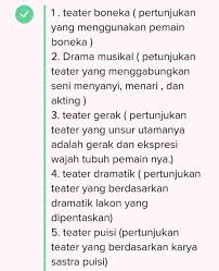 Jelaskan 4 Jenis Teater Brainly Co Id