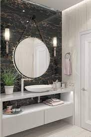 Grey tile on the wall and victorian tile on the floor can be a perfect combination, even though you have a small bathroom. 30 Bathroom Backsplash Ideas Tile Sink Vanity Backsplash