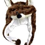 Plush Fox Animal Hat - Fox Hat with Ear Flaps and Poms
