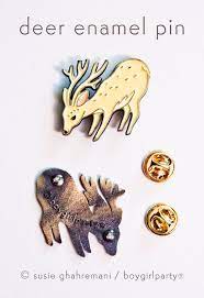 Deer Enamel Pin Deer Pin By Boygirlparty On Etsy Http Boygirlparty Etsy Com Reindeer Deer Enamel Pins Soft Enamel Pins Soft Enamel