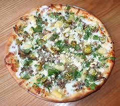 Cuban Pork Pie At Www Piesandpints Net Marinated Pulled Pork Caramelized Onions Pineapple Jalapenos Feta Cilantro Crem Recipes Favorite Recipes Pork Pie