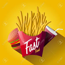 Fast Food Poster Design Isolated On Yellow Background Royalty Free Cliparts Vectors And Stock Illustration Image 63275502