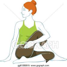 Ardha Matsyendrasana Clip Art Vector Clipart Vector Illustration