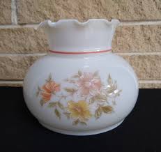 We are offering the finest and widest selection of antique lighting available from this period, including antique gas lights, early antique electric and antique kerosene lights, antique chandeliers, antique gaseliers and antique gasoliers (both acceptable spellings), antique transitional gas and electric light fixtures. Vintage Hurricane Glass Lamp Shade White With Pastel Orange Tan Yellow And Green Hand Painted Floral Design Ruffled Top Vintage Glass Lamp Shade Replacement Glass Shades Glass