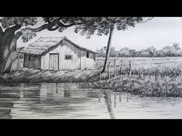 Grab a pad of paper or a single sheet that advertises at least 70 pounds in weight. Easy Landscape Drawing In Pencil Scenery Drawing Paintingtube