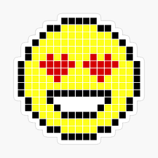 Pixel art simple et rapide pixel art rapide trendmetr. Heart Eyes Emoji Pixel Art Metal Print By Lizzie081194 Redbubble