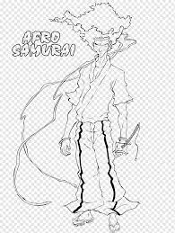Line Art Drawing Afro Samurai Coloring Book, Afro Samurai, Angle, White,  Hand Png | Pngwing