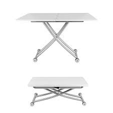 Spacemaster 2219 Glswht X Convertible Adjustable Coffee And Dining Table White Gloss Multipurpose Table Coffee Table Table