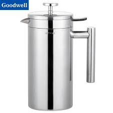 Cups, coffee storage, press and boiling/brewing pot, it all fits together and is made of 18/8 stainless steel. Vacuum Coffee Pot Thermos Coffee Pot Vacuum French Press Thermal French Press Coffee Maker Thermal French Vacuum Coffee Vacuum Coffee Pot Vacuum Coffee Maker