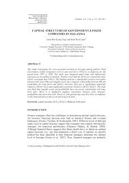 The study uses balanced panel data value creation in malaysian government linked companies (glcs) can improve performance by maximizing earnings per share, create sustainability. Pdf Capital Structure Of Government Linked Companies In Malaysia