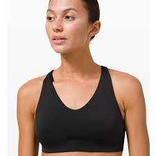 NWT Lululemon In Alignment Racerback Bra Chambray Nulu light support sports  bra Sports Bras