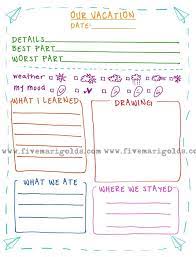 Mom Hacks For Traveling With Kids Free Printable Travel Journal Template For Kids Five Marigolds Framfreshbree Travel Journal Iowa Travel Journal Template