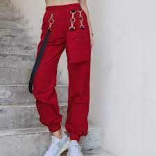 The top countries of suppliers are pakistan. Women Streetwear Cargo Pants Red Black Work Track Pants With Chain Harajuku Hip Hop Workout Trousers Casual Skateboard Pants Pants Capris Aliexpress