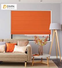 Each roman shade is handcrafted to your desired specification. Dihin Home Modern Orange Color Roman Shades Easy Install Washable Curtains Customized Window Curta Blinds For Windows Orange Blinds Roman Blinds