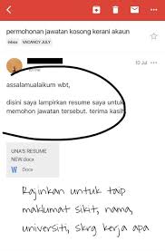 Surat permohonan kerja, sama ada dalam bentuk. Gambar Hantar Permohonan Kerja Atau Nak Berkenalan Ini Antara Contoh Kesalahan Kesalahan E Mail Dalam Mohon Pekerjaan Siakap Keli News