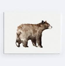 See more ideas about watercolor animals, watercolor, animal art. Brown Bear Art Print Minimalist Painting Animal Watercolor Etsy Brown Bear Art Bear Art Minimalist Painting